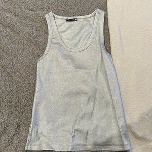 Silver tank top, new, never worn, size Small